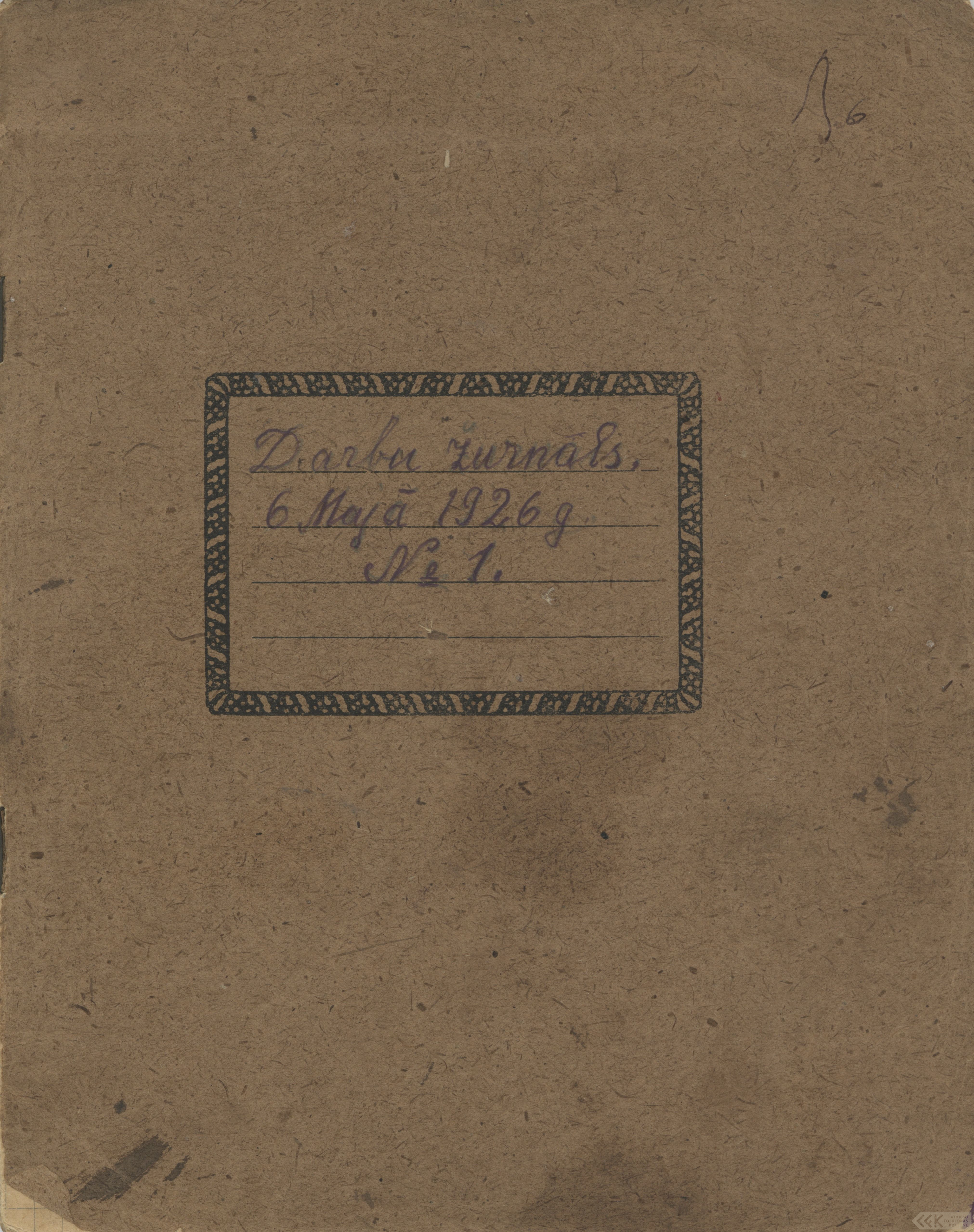 First manuscript page: Work diary and notes of Paulis Alksnis