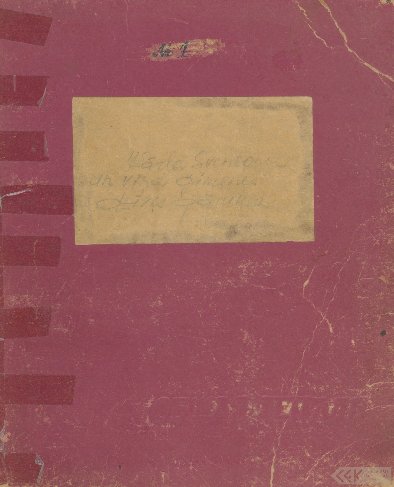 First manuscript page: Notes by Kārlis Svensons
