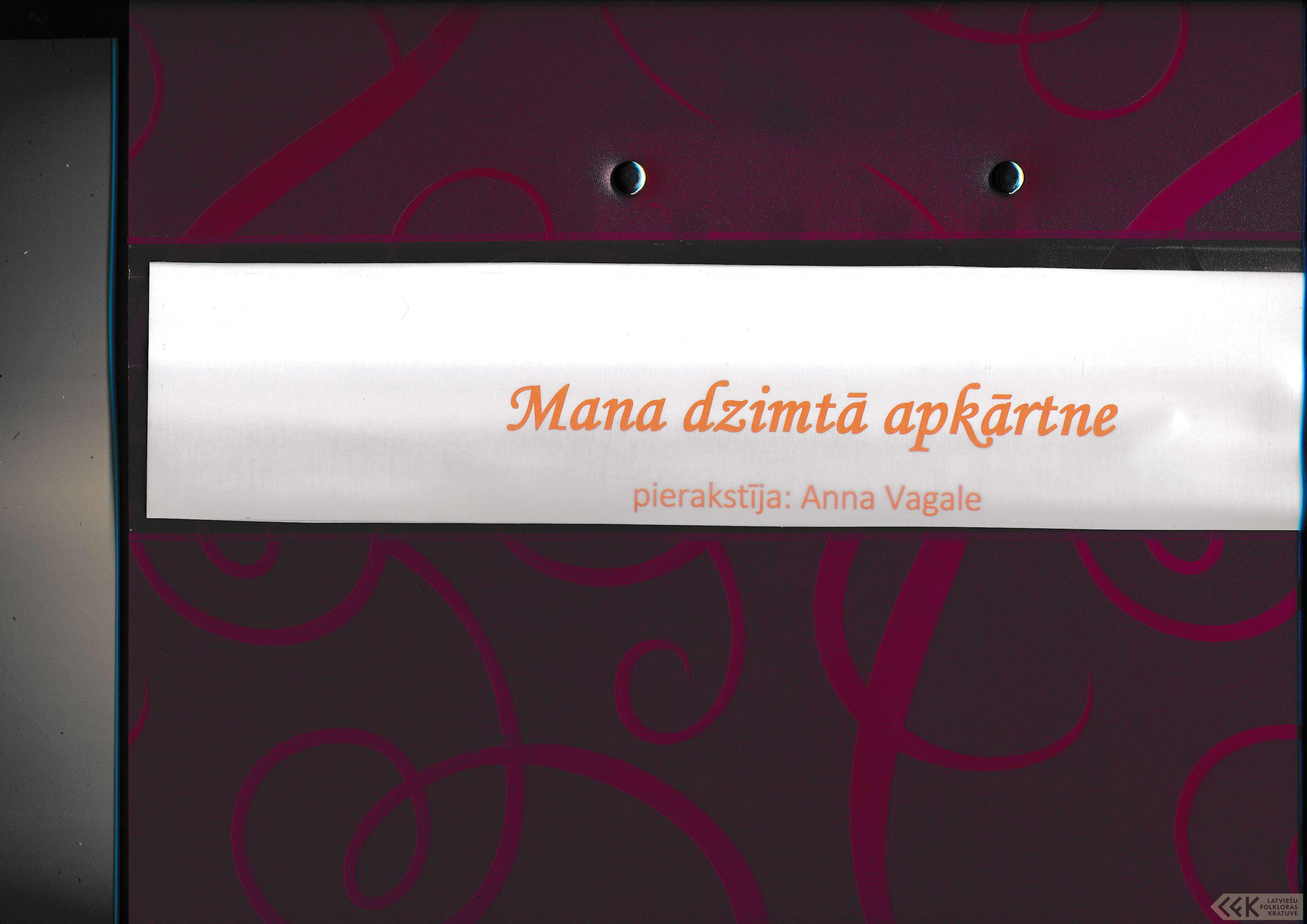First manuscript page: Memories of Anna Vagale