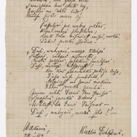 Manuscript of a poem by Kārlis Dēķēns