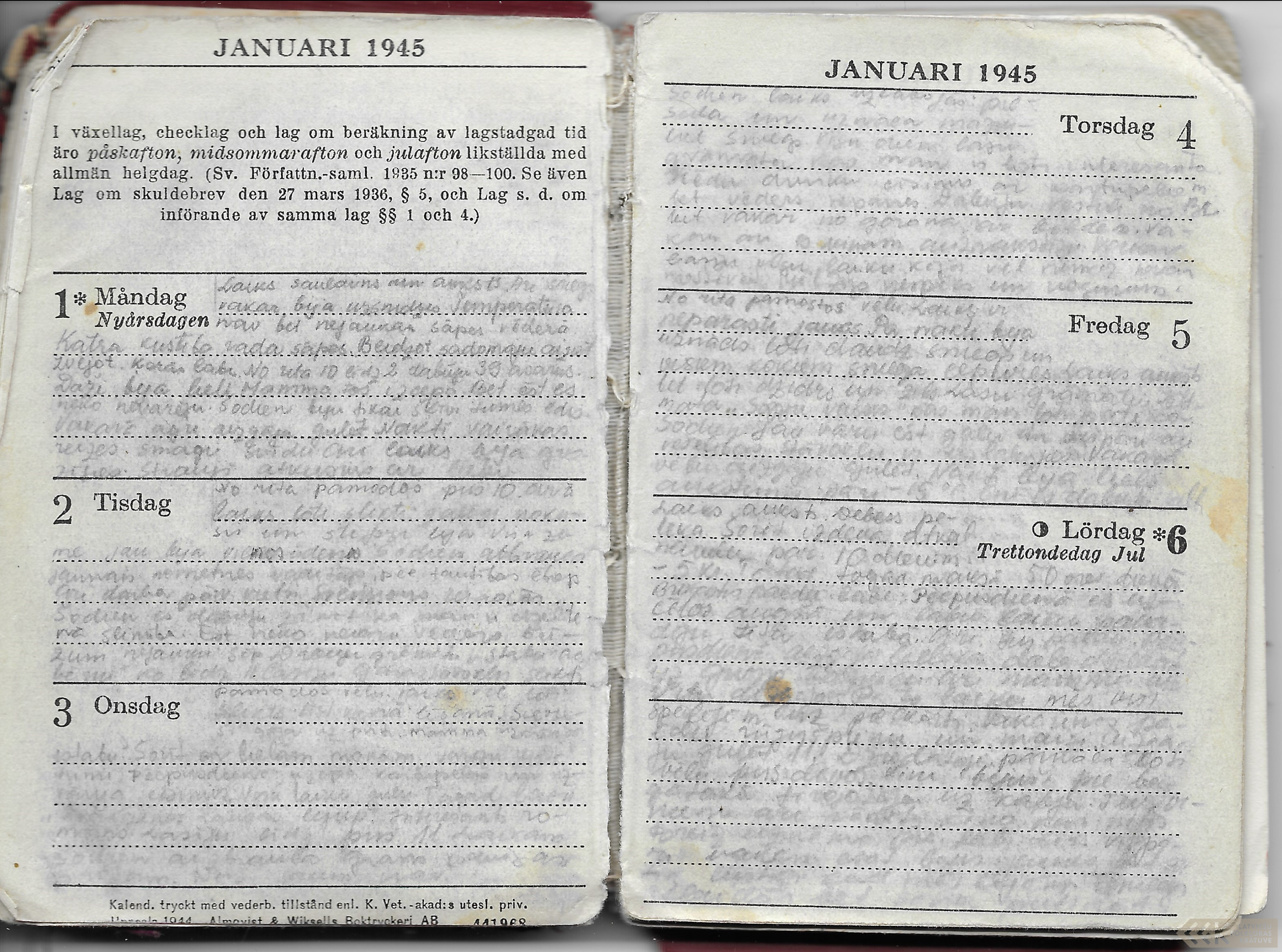 First manuscript page: Diary by Gunārs Ozoliņš